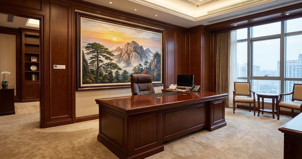 老闆辦公室風水掛畫-泰山靠山圖