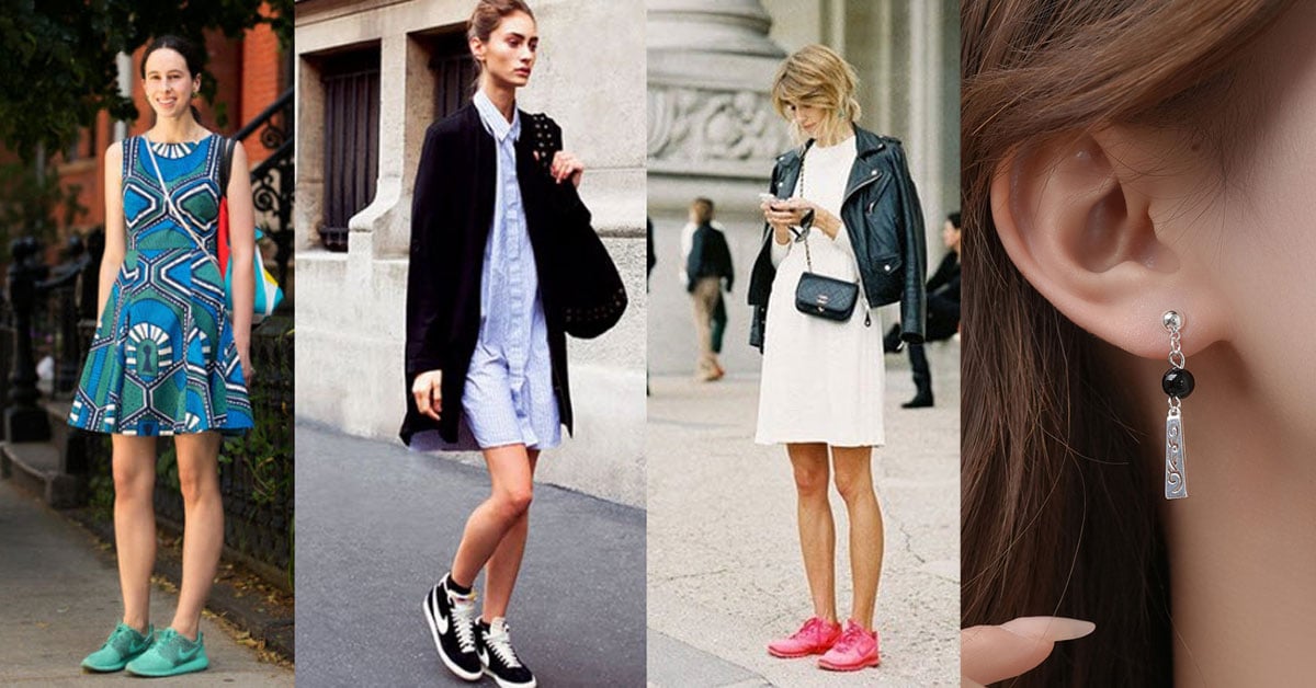 OSMAR 垂墜耳環 運動洋裝球鞋穿搭示範