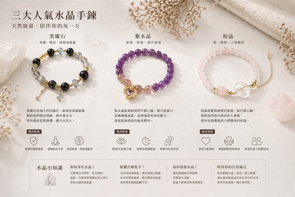 OSMAR 開運系列水晶飾品，水逆期間的隨身安定物推薦