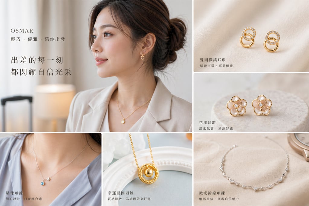 OSMAR 貼耳式耳環與鎖骨鍊推薦，陪你出差從容得體