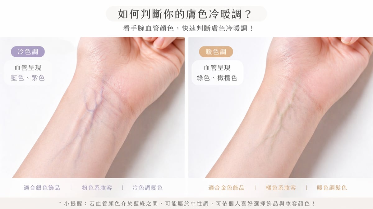 冷暖膚色測試方法 金色銀色飾品挑選