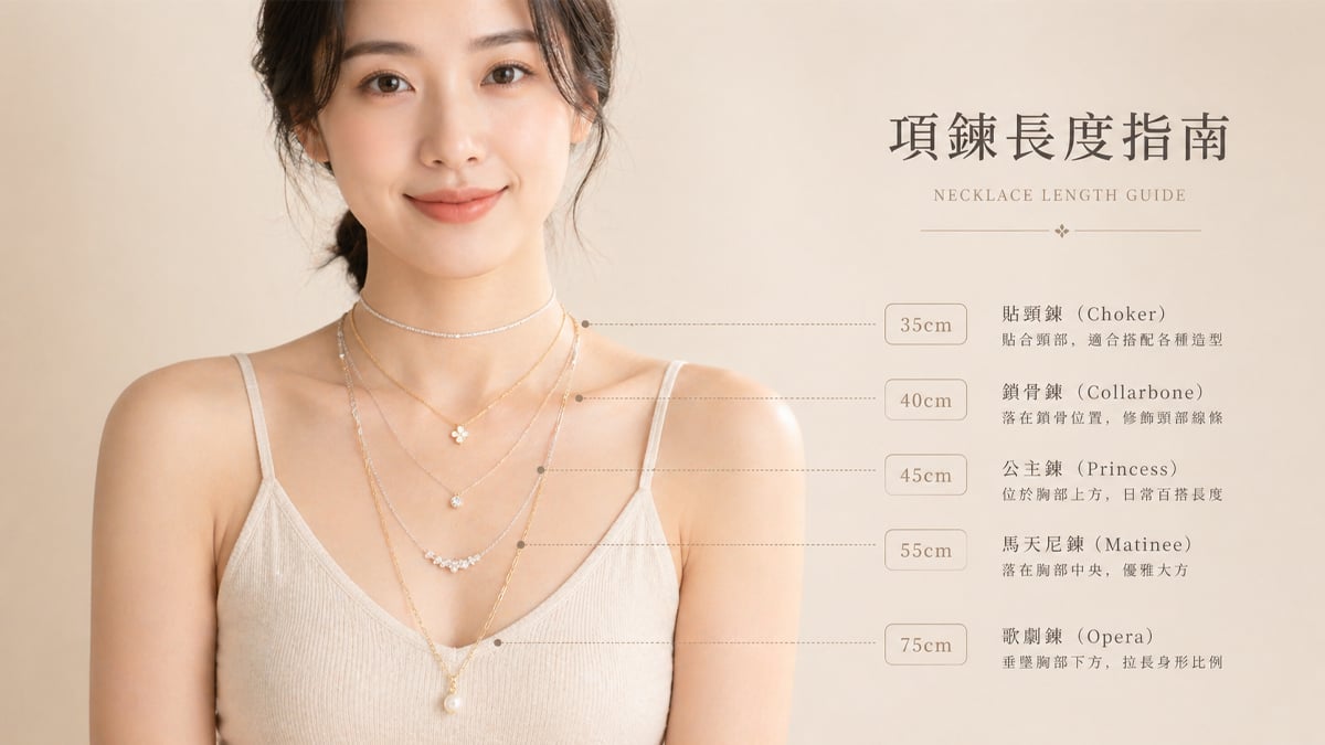 項鍊英文單字 choker pendant chain 長度款式分類