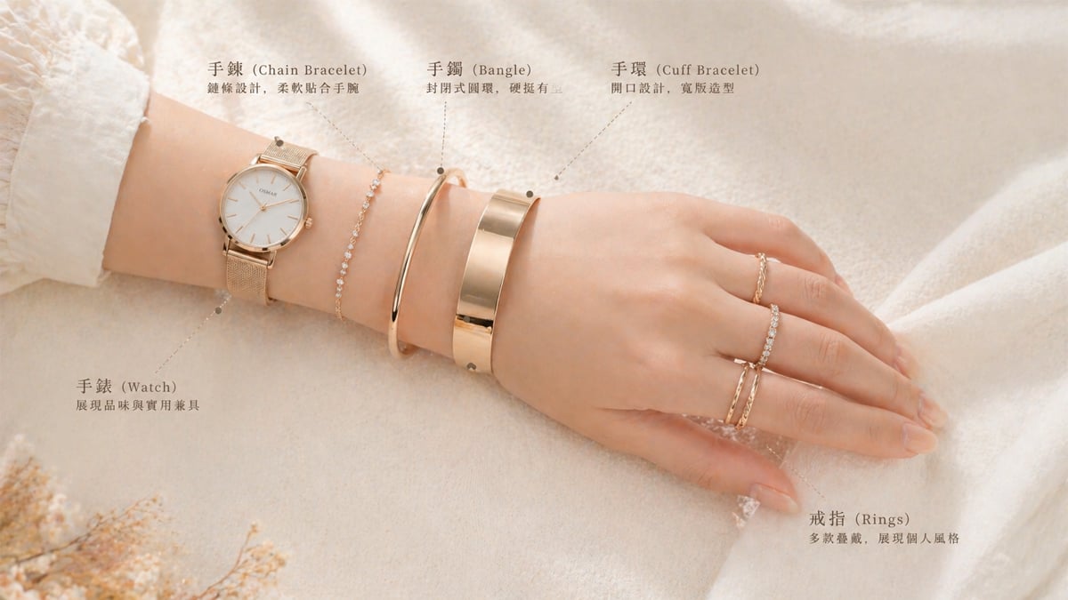手部飾品英文 bracelet ring bangle 完整介紹