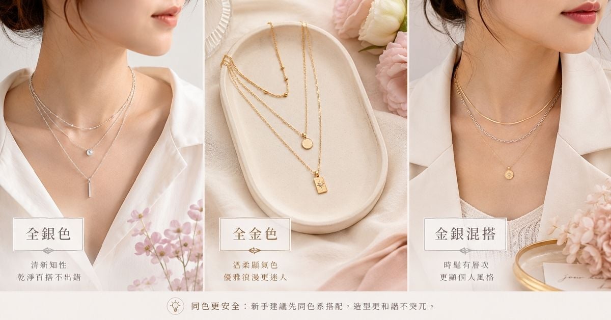 金色銀色項鍊可以一起疊戴嗎混色項鍊搭配