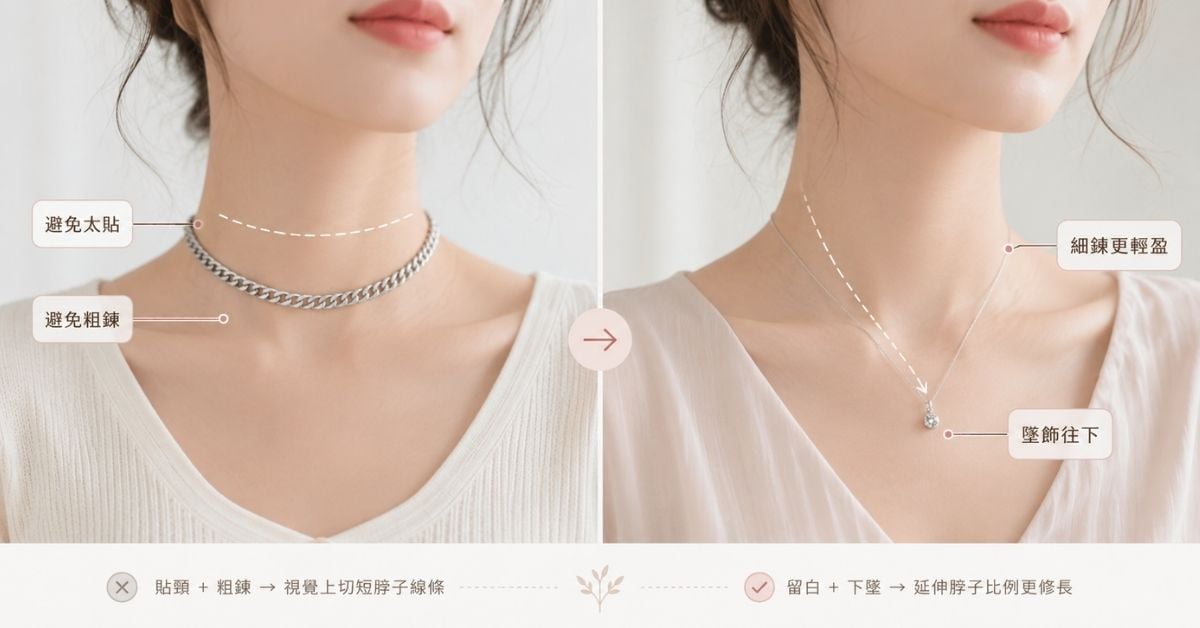 短脖子戴項鍊重點不要切短脖子線條