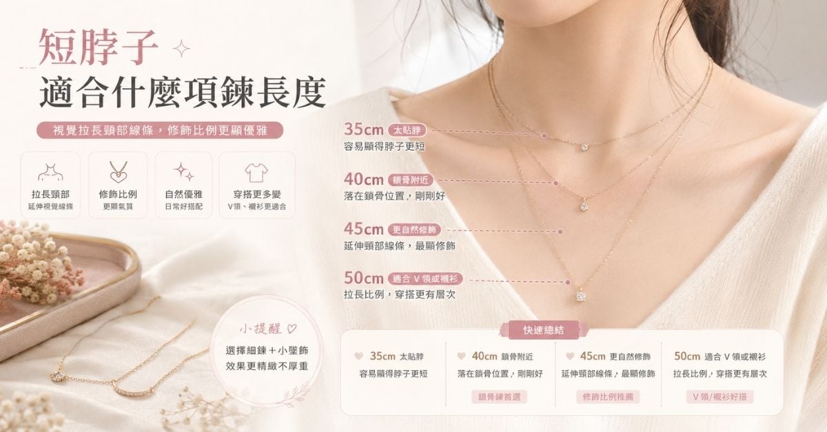 短脖子適合項鍊長度40cm45cm鎖骨鍊推薦